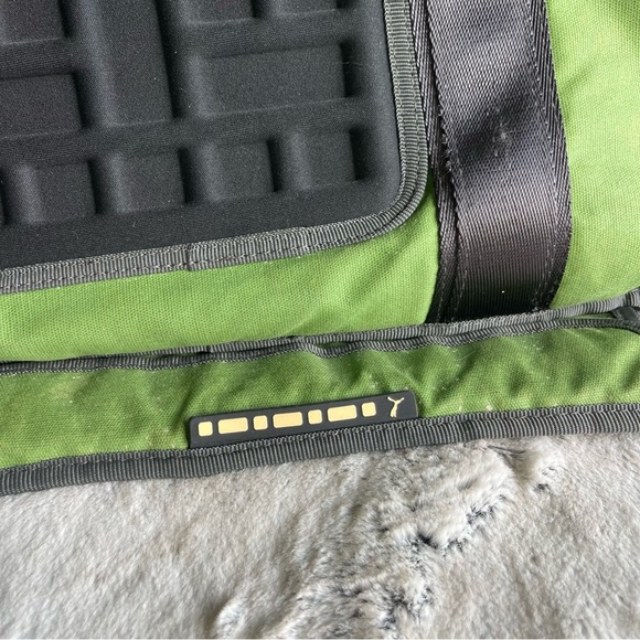 Puma Green Messenger Large Bag with Black and Yellow Accents - Picture 7 of 17